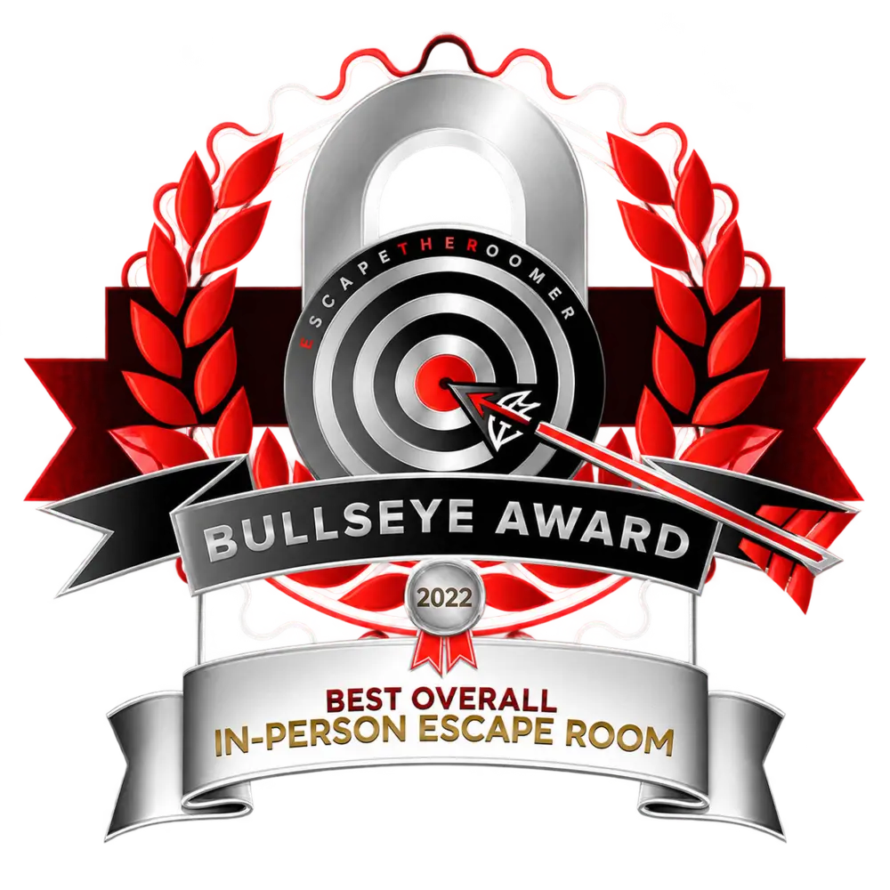 ESCAPETHEROOMers 2022 Bullseye Award Best Overall winner badge